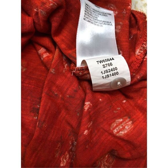 LUCKY BRAND Red ditzy Floral BOHO Peasant Blouse - Picture 10 of 10
